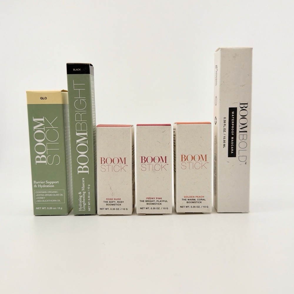 Cindy Joseph Boom Makeup Set Boomsticks GLO Rose Nude Peach Peony Mascara NEW
